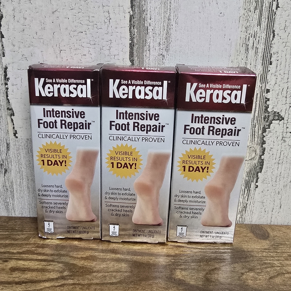 Kerasal Intensive Foot Repair Lot Of 3 Exfoliates And Moisturizes 1 Oz Each